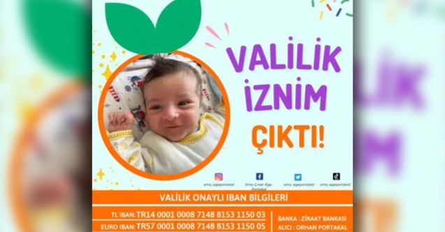 SMA hastası Çınar Ege Portakal yardım bekliyor