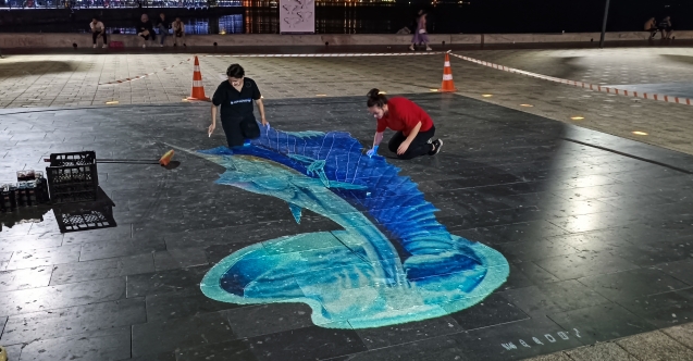 Bursa sokaklarında 3 boyutlu sanat