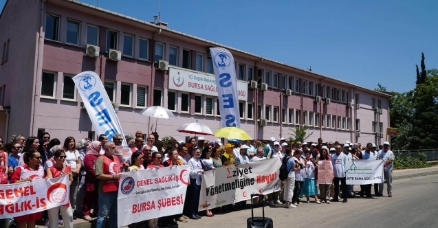 Bursa’da sağlık çalışanlarından ortak çağrı: “Emeğimiz gasp ediliyor!”