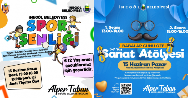 İnegöl Belediyesinden Babalar Günü#039;nde iki ayrı etkinlik