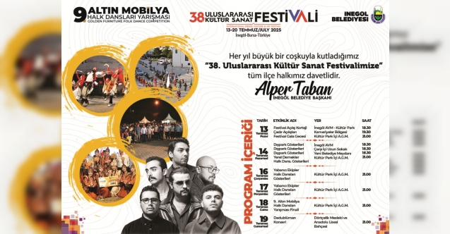 İnegölde 38. Uluslararası Kültür Sanat Festivaline geri sayım