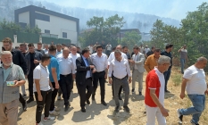Başkan Aydın İsmetiyedeki yangın bölgesinde