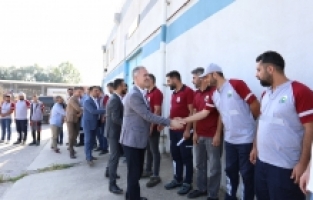 BAŞKAN TABAN MESAİYE PERSONELİN BAYRAMINI KUTLAYARAK BAŞLADI