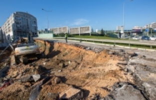 Göçen yolda çalışma başladı