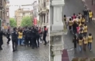 Taksim'e çıkmak isteyen göstericilerin karşısına polis dikildi, ortalık karıştı