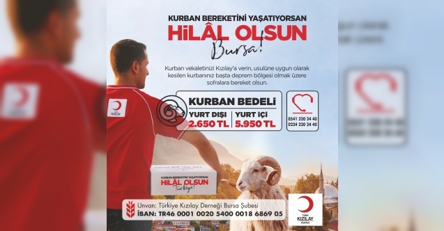 TÜRK KIZILAY BURSA İL MERKEZİ KURBAN BEDELLERİNİ AÇIKLADI