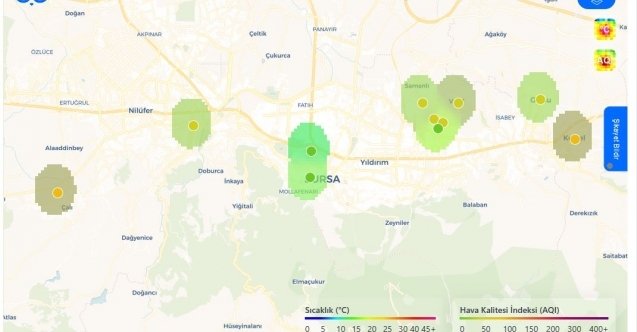 Bursanın hava kalitesi anlık takip edilebiliyor