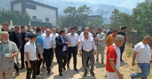 Başkan Aydın İsmetiyedeki yangın bölgesinde