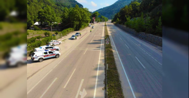 Bursada jandarmadan drone destekli bayram denetimi